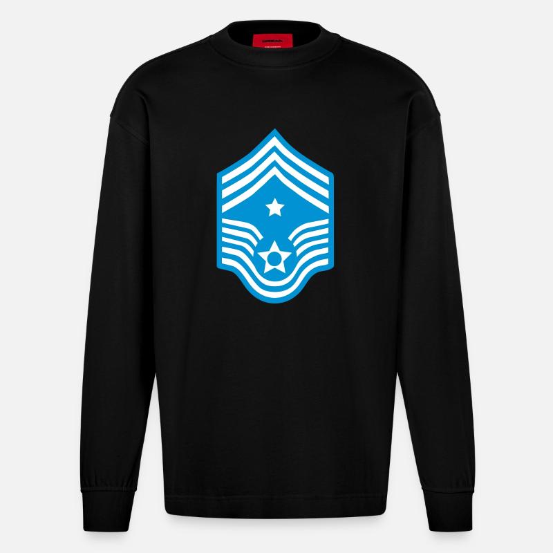 Sergeant Kommandant_g1 - Heavyweight Oversized Organic Langarmshirt Made in EU - SOLID BLACK