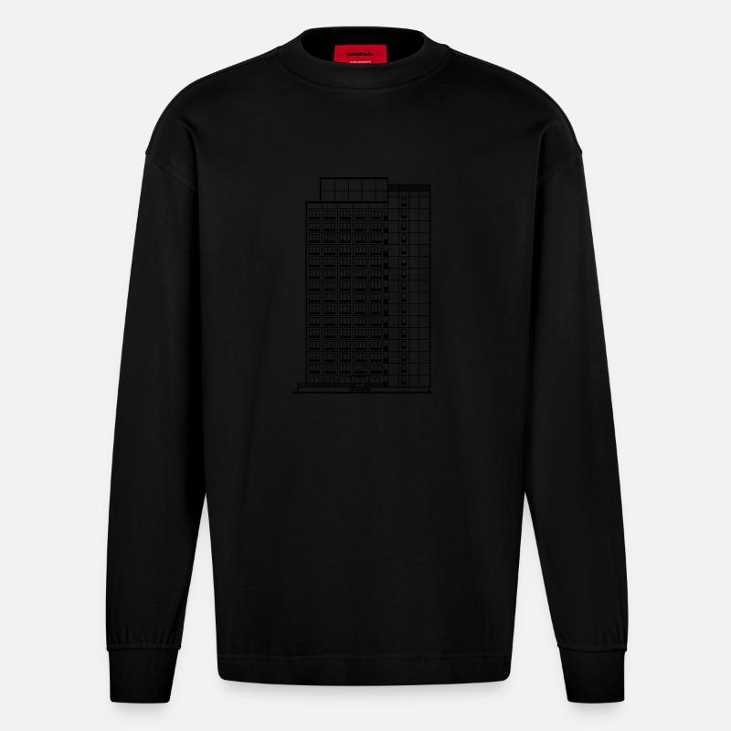 ph16 - Heavyweight Oversized Organic Langarmshirt Made in EU - SOLID BLACK