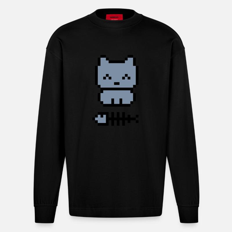 pixelkitten - Heavyweight Oversized Organic Langarmshirt Made in EU - SOLID BLACK