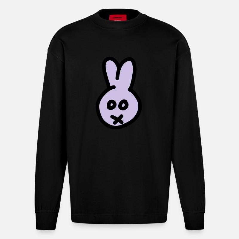 Bunny 2c - Heavyweight Oversized Organic Langarmshirt Made in EU - SOLID BLACK