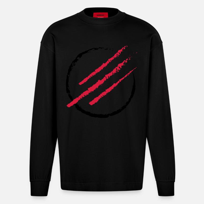 Scratch the Circle - Heavyweight Oversized Organic Longsleeve Shirt Made in EU - SOLID BLACK