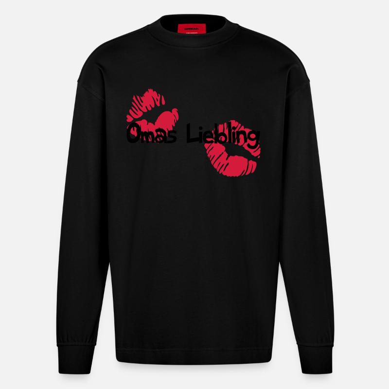 Omas Liebling - Heavyweight Oversized Organic Langarmshirt Made in EU - SOLID BLACK