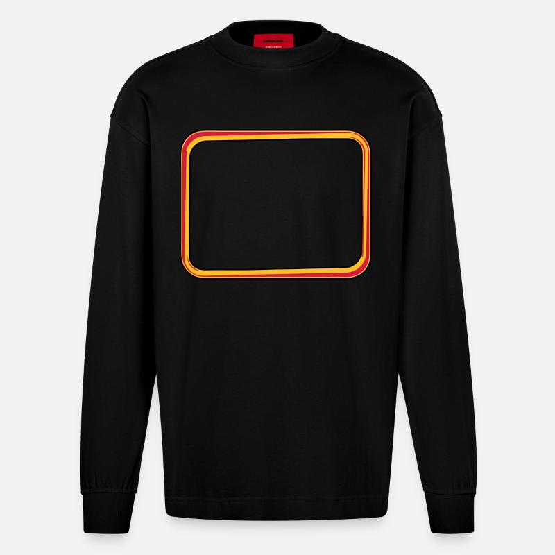 cadre de texte feu - Manches longues bio épais oversize fabriqué en UE - SOLID BLACK