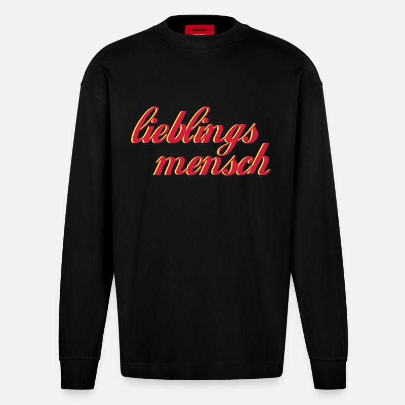 lieblingsmensch_2 - Heavyweight Oversized Organic Langarmshirt Made in EU - SOLID BLACK