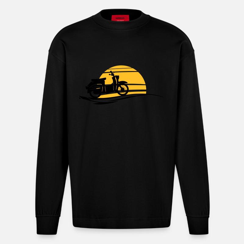 Fahrzeug - Schwalbe Sonne - Heavyweight Oversized Organic Langarmshirt Made in EU - SOLID BLACK