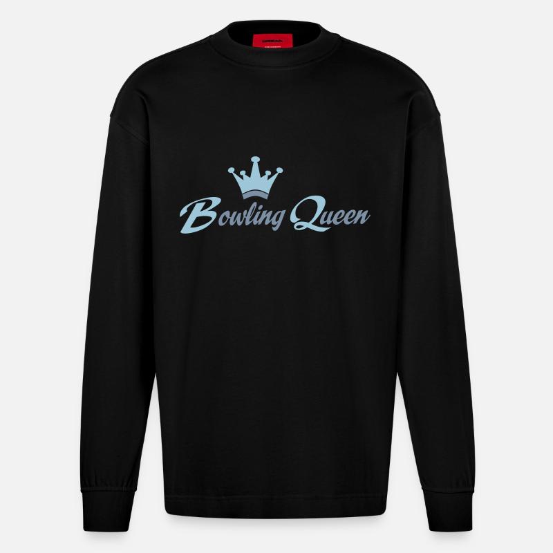 bowling - Heavyweight Oversized Organic Langarmshirt Made in EU - SOLID BLACK