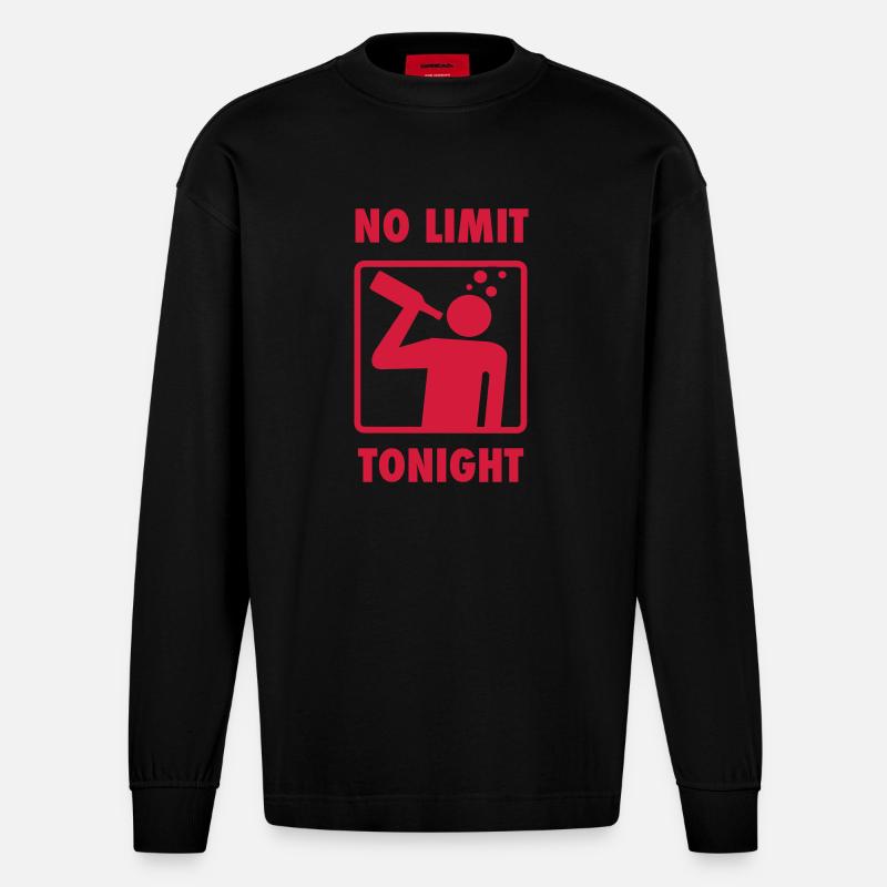 keine Begrenzung (oder fast) - Heavyweight Oversized Organic Langarmshirt Made in EU - SOLID BLACK