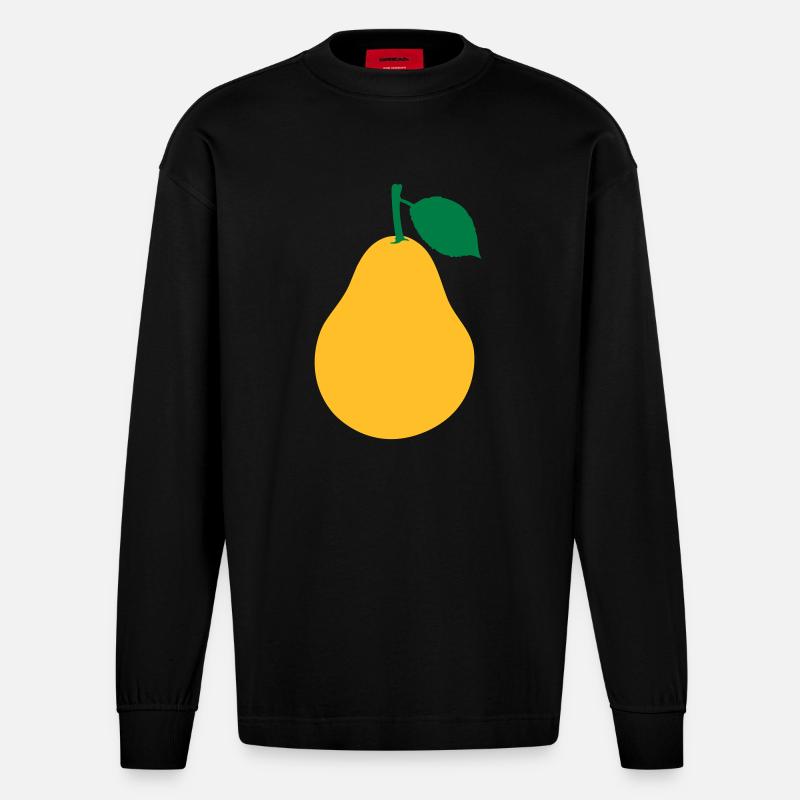 Pear - Heavyweight Oversized Organic Langarmshirt Made in EU - SOLID BLACK