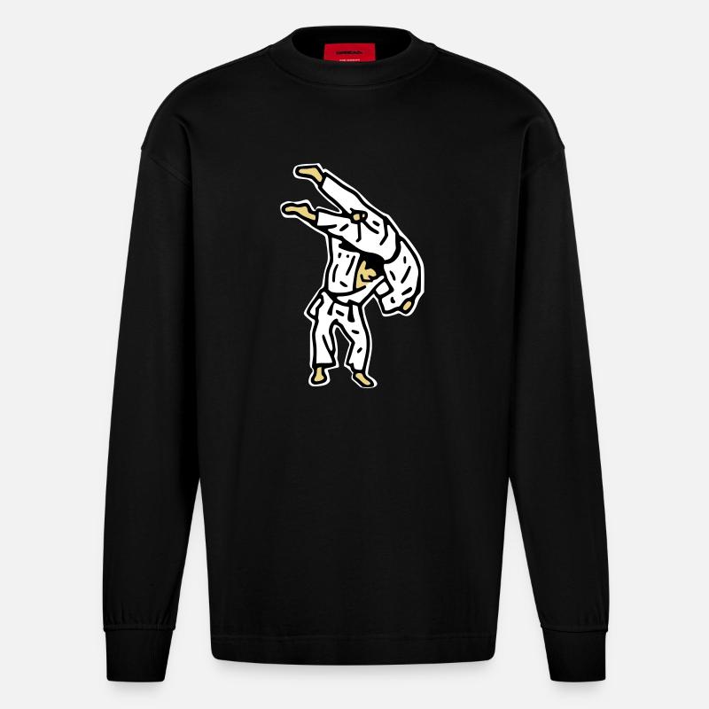kata_guruma0 - Heavyweight Oversized Organic Langarmshirt Made in EU - SOLID BLACK