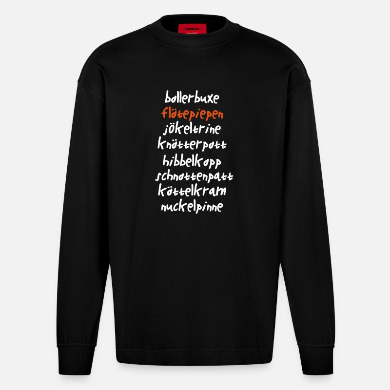 Bollerbuxe - Heavyweight Oversized Organic Langarmshirt Made in EU - SOLID BLACK