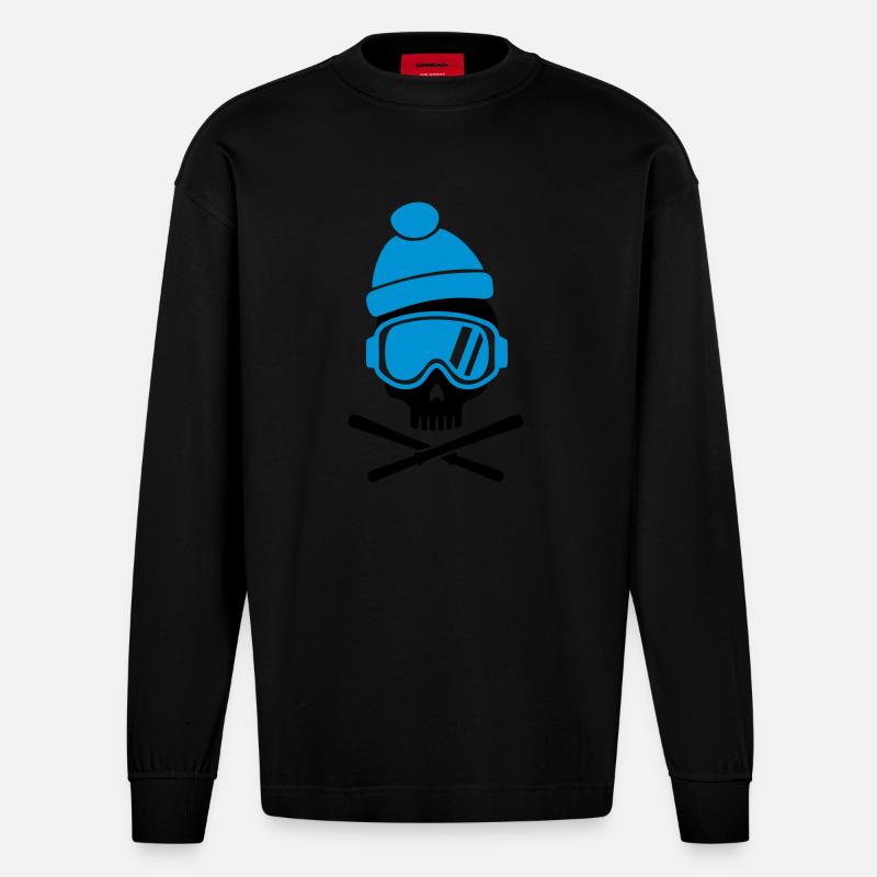 Ski - Manches longues bio épais oversize fabriqué en UE - SOLID BLACK