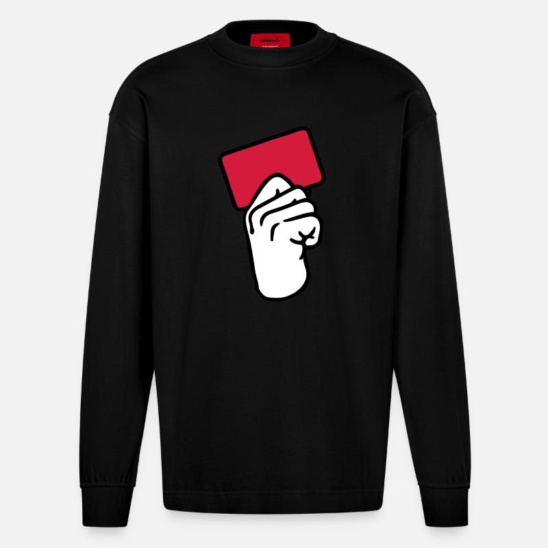 Rote Karte - Heavyweight Oversized Organic Langarmshirt Made in EU - SOLID BLACK