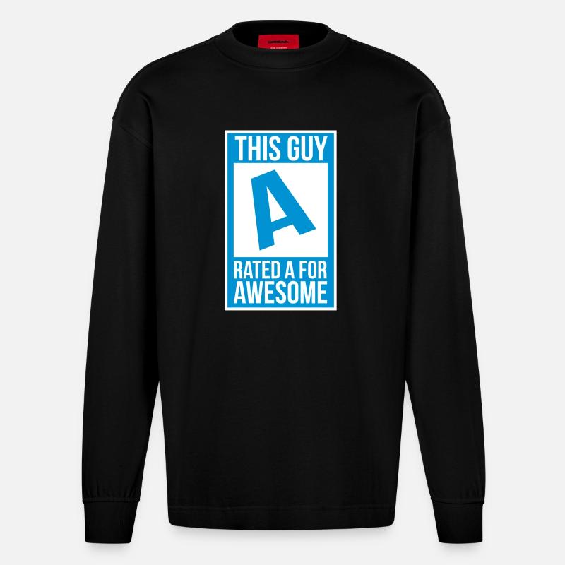 rated a - Heavyweight Oversized Organic Langarmshirt Made in EU - SOLID BLACK