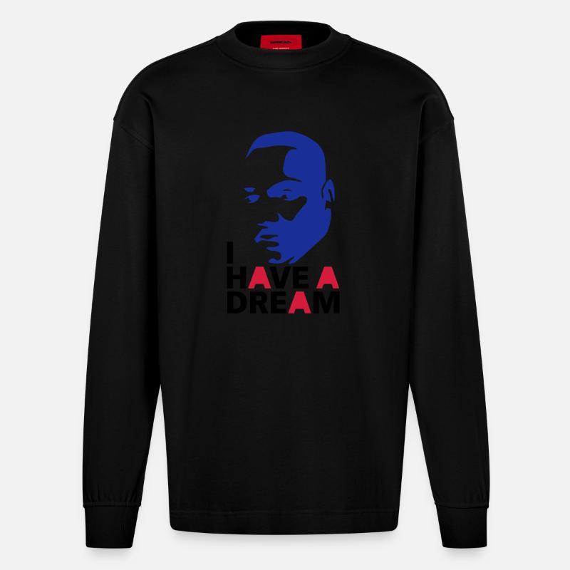 MARTIN LUTHER KING - Heavyweight Oversized Organic Langarmshirt Made in EU - SOLID BLACK