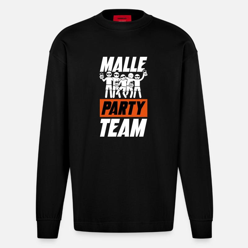 L’équipe Malle Party - Manches longues bio épais oversize fabriqué en UE - SOLID BLACK
