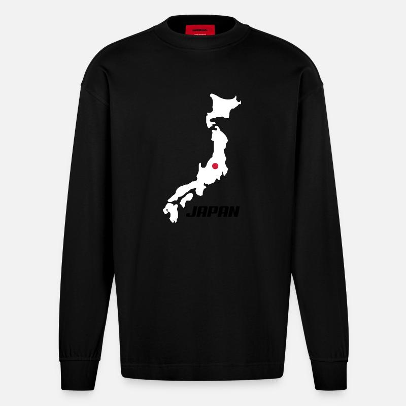 japan3 - Manches longues bio épais oversize fabriqué en UE - SOLID BLACK
