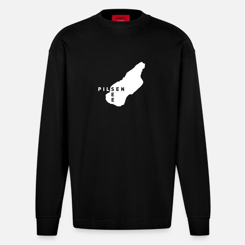Pilsensee Original - Heavyweight Oversized Organic Langarmshirt Made in EU - SOLID BLACK