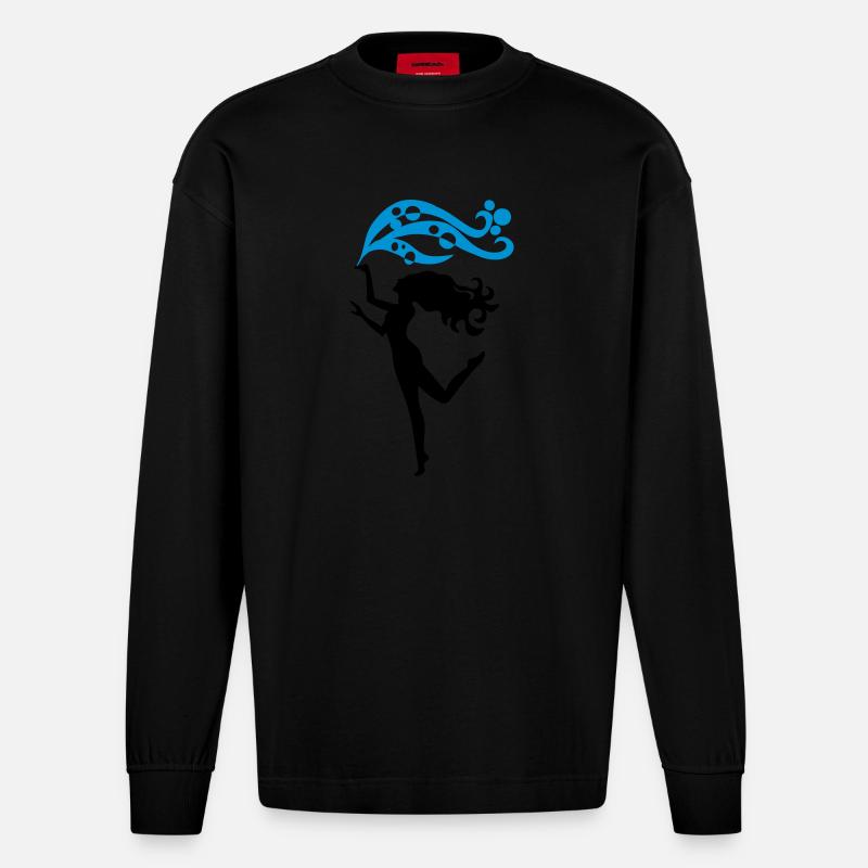 Sublima - Tänzerin - Heavyweight Oversized Organic Langarmshirt Made in EU - SOLID BLACK