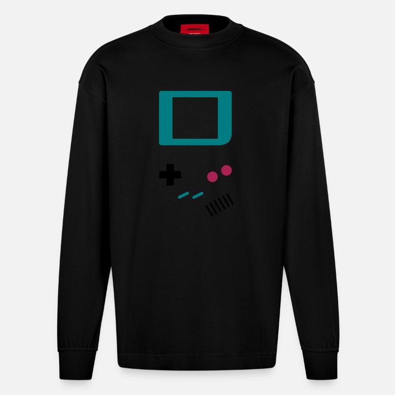 Game On - Heavyweight Oversized Organic Langarmshirt Made in EU - SOLID BLACK