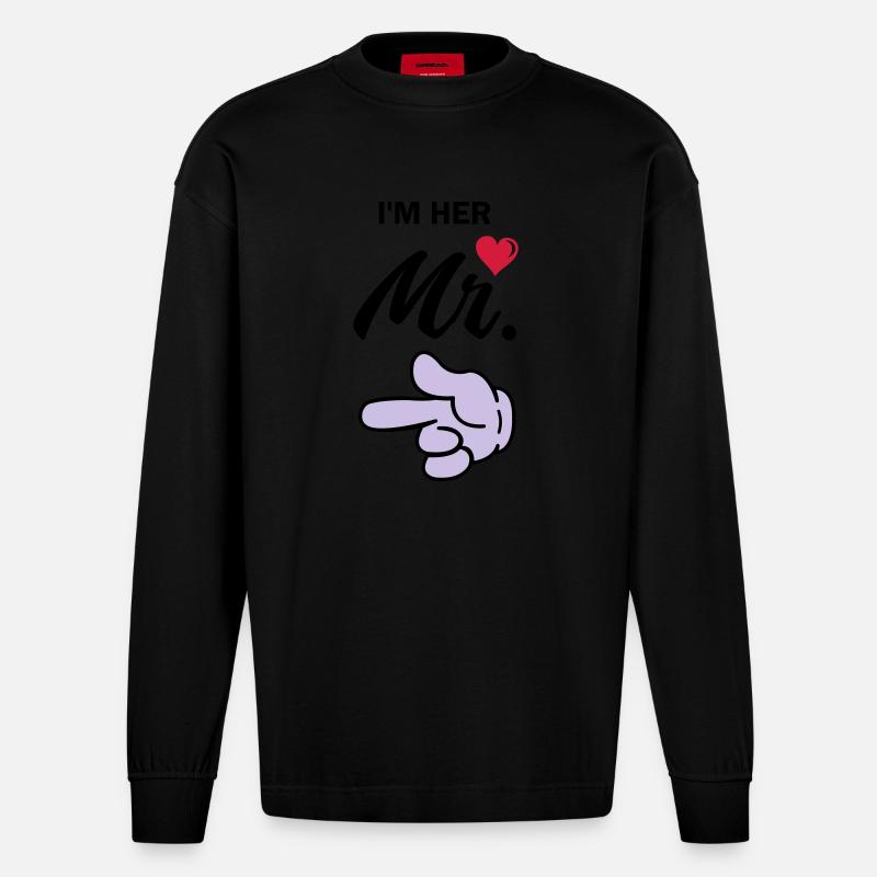 Dans mon mr - Manches longues bio épais oversize fabriqué en UE - SOLID BLACK