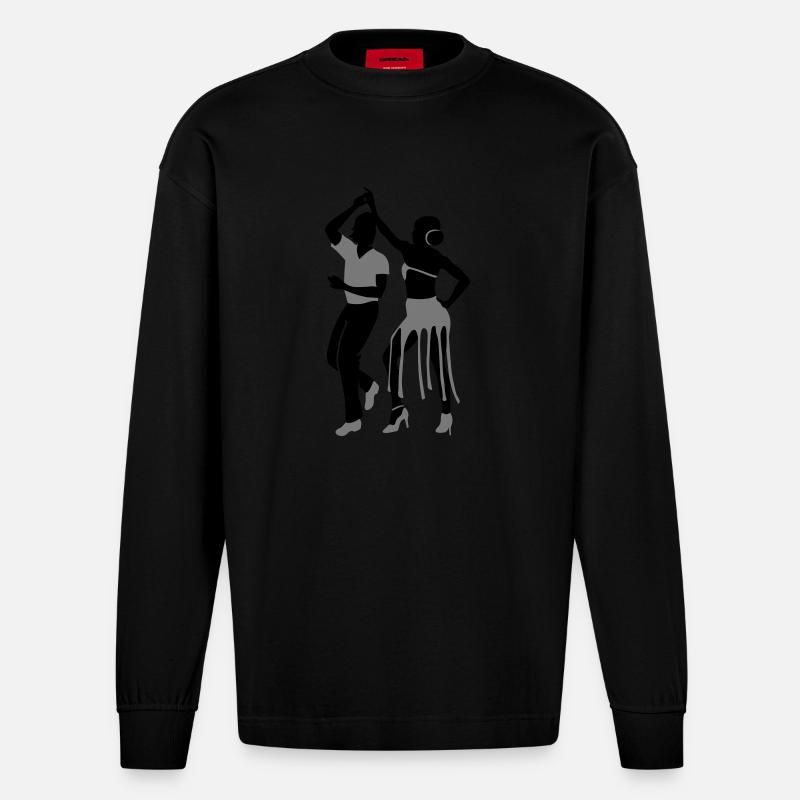Coppie - Maglia a maniche lunghe ecologica oversize Heavyweight Made in UE - SOLID BLACK