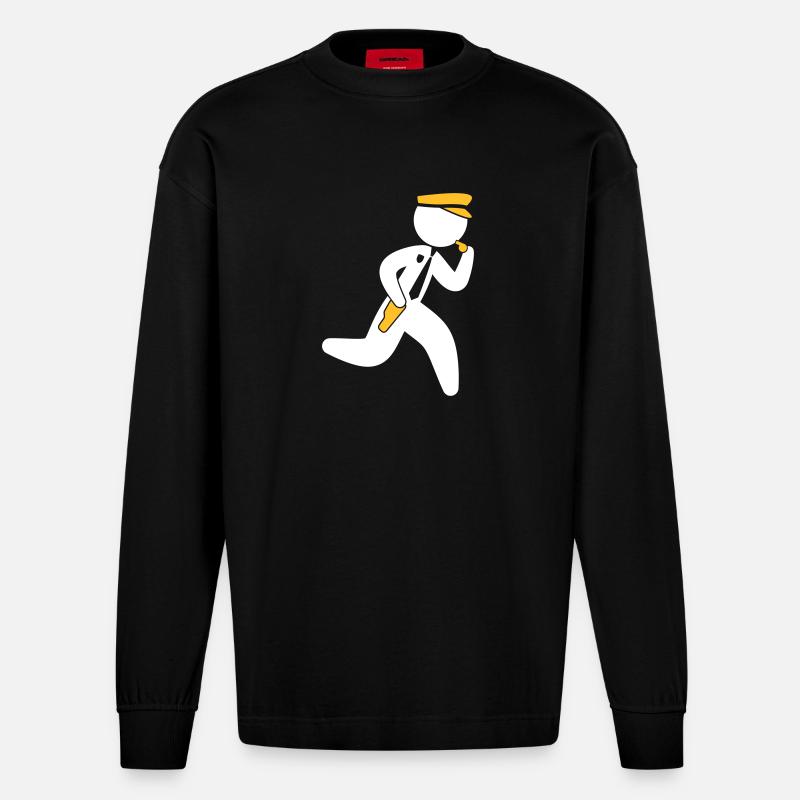 Polizei - Heavyweight Oversized Organic Langarmshirt Made in EU - SOLID BLACK
