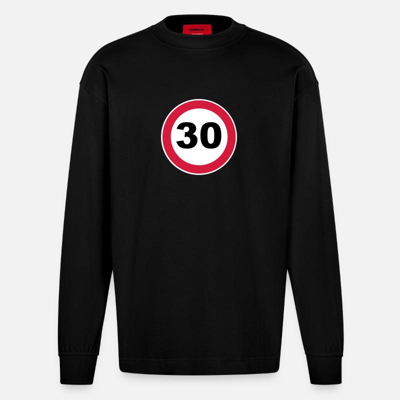 30e anniversaire - Manches longues bio épais oversize fabriqué en UE - SOLID BLACK