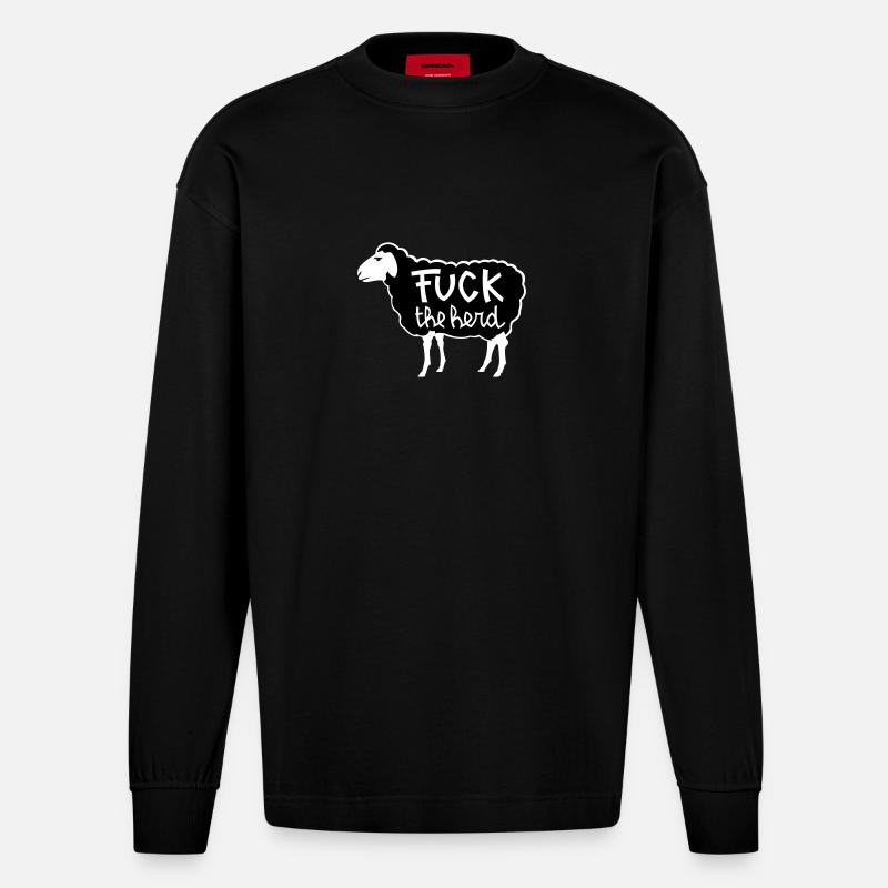 schwarze Schafe - Heavyweight Oversized Organic Langarmshirt Made in EU - SOLID BLACK