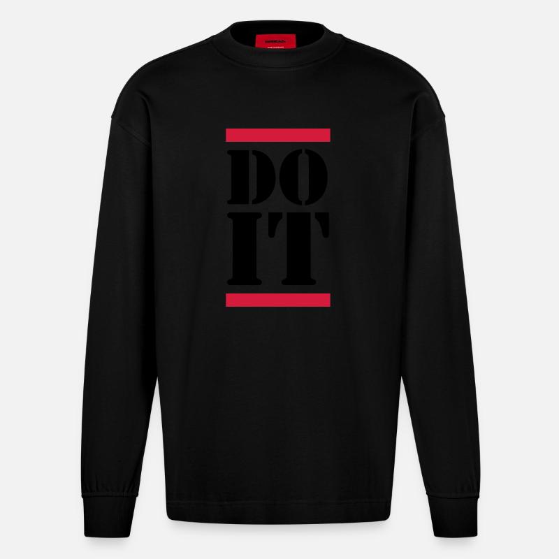 Do It - Heavyweight Oversized Organic Langarmshirt Made in EU - SOLID BLACK