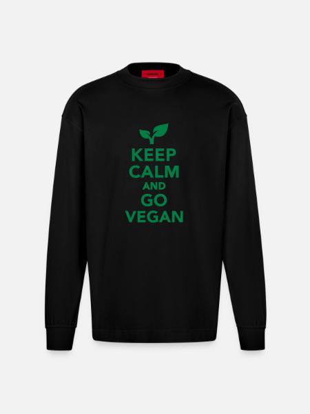 Vegan - Heavyweight Oversized Organic Langarmshirt Made in EU - SOLID BLACK