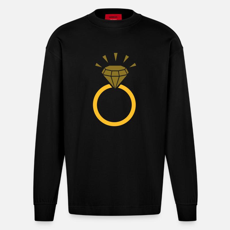 Ring - Heavyweight Oversized Organic Langarmshirt Made in EU - SOLID BLACK