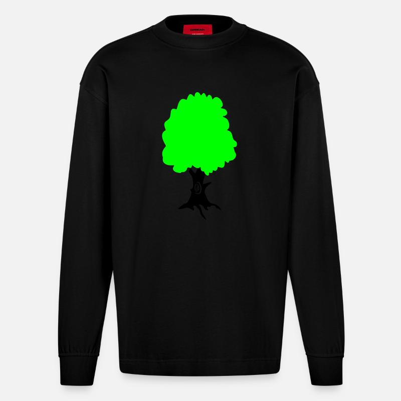 baum - Heavyweight Oversized Organic Langarmshirt Made in EU - SOLID BLACK