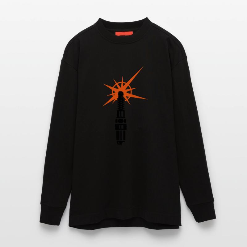 Zündkerze / spark plug (b, 2c) Heavyweight Oversized Organic Longsleeve Shirt Made in EU