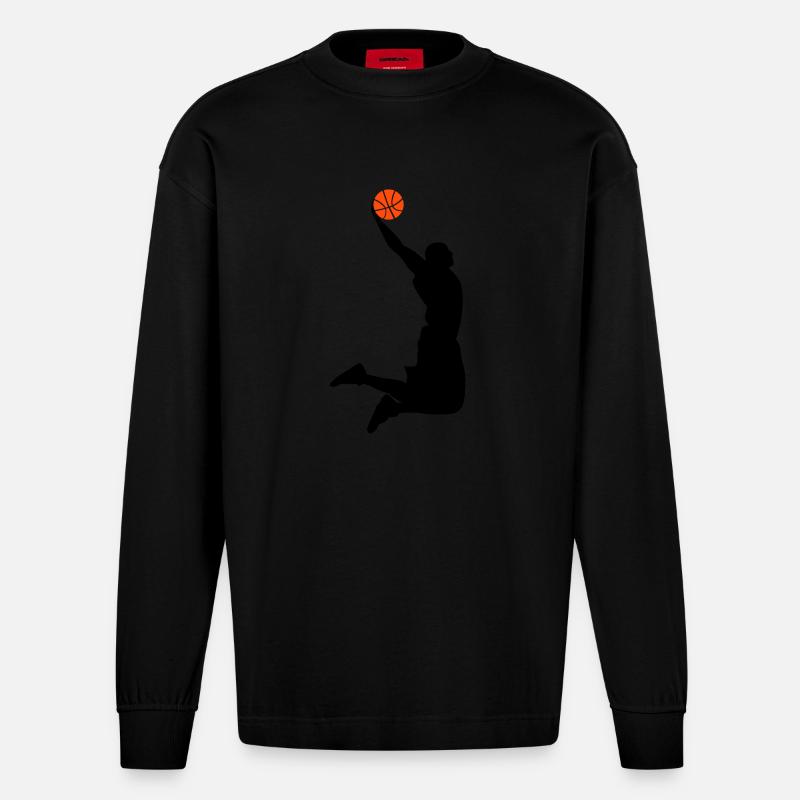 Super-Dunk - Heavyweight Oversized Organic Langarmshirt Made in EU - SOLID BLACK