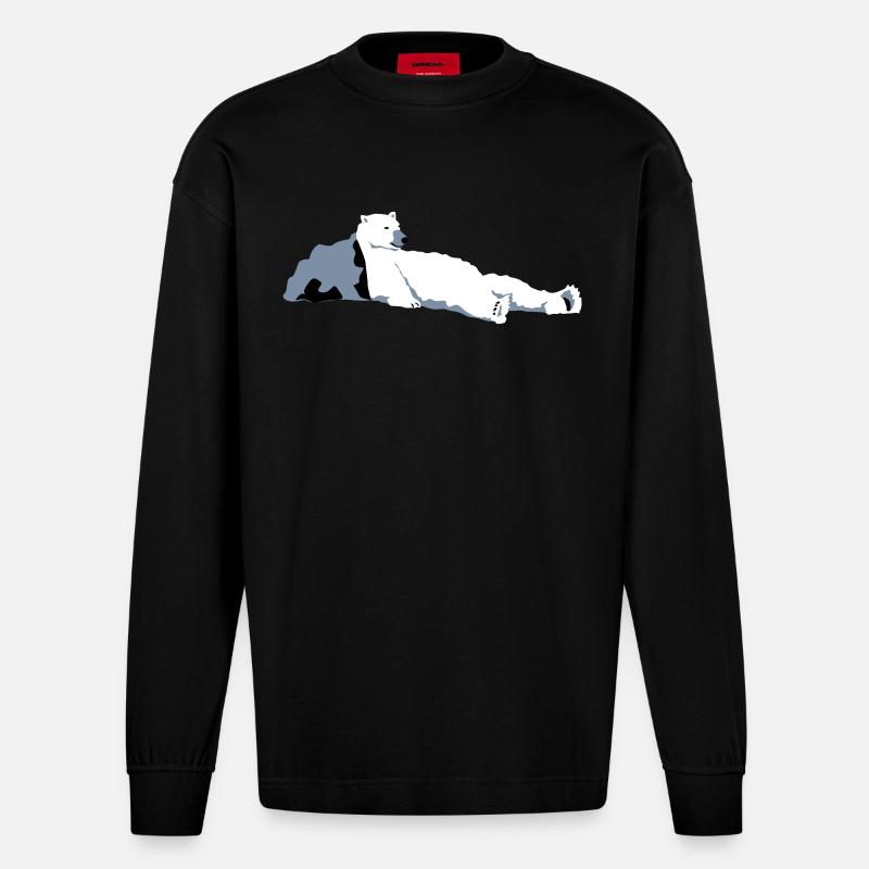 Eisbär - Heavyweight Oversized Organic Langarmshirt Made in EU - SOLID BLACK