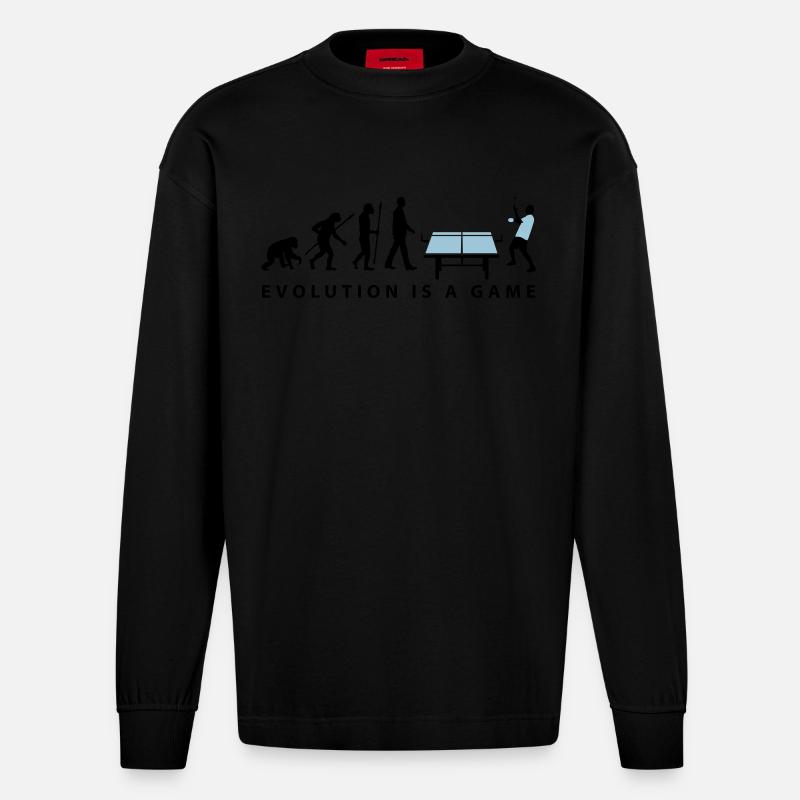 evolution_table_tennis_072012_c_2c - Heavyweight Oversized Organic Langarmshirt Made in EU - SOLID BLACK