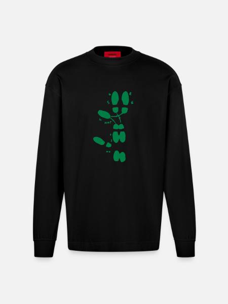 Tanzschritte - Heavyweight Oversized Organic Langarmshirt Made in EU - SOLID BLACK