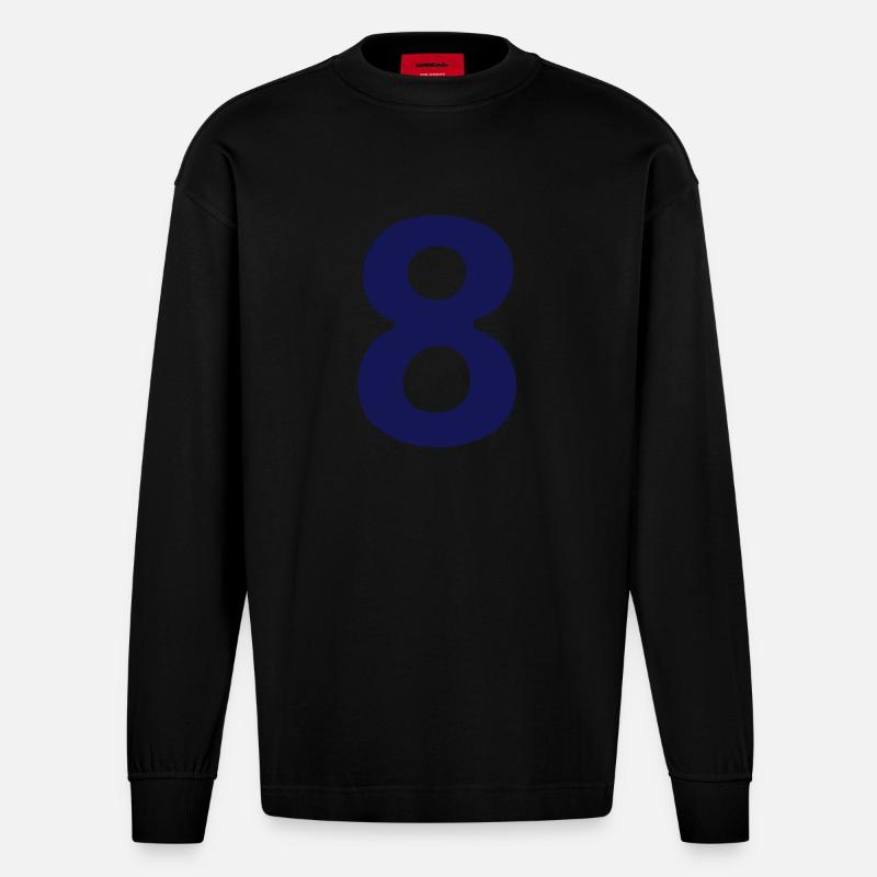 Comic Numéro 8 Huit - Manches longues bio épais oversize fabriqué en UE - SOLID BLACK