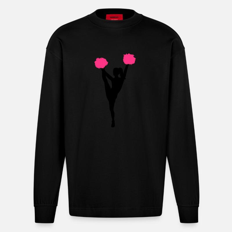 Cheerleader - Manches longues bio épais oversize fabriqué en UE - SOLID BLACK
