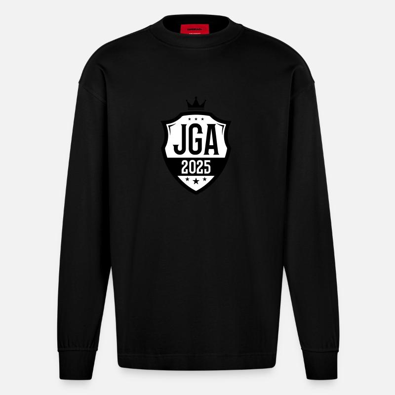 Jga 2025 Junggesellenabschied - Heavyweight Oversized Organic Langarmshirt Made in EU - SOLID BLACK