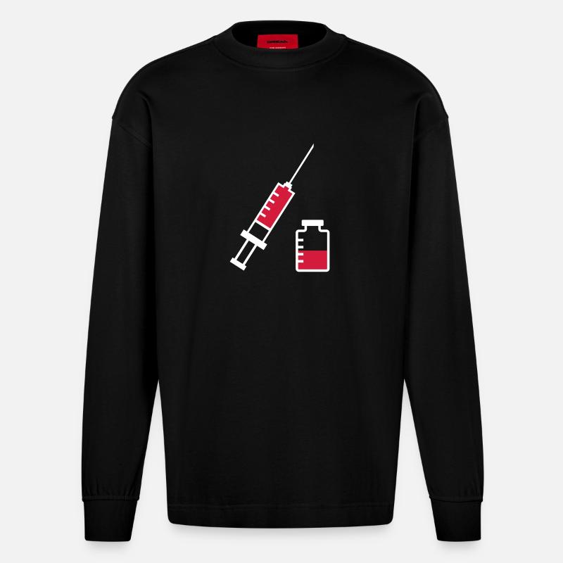 Spritze - Heavyweight Oversized Organic Langarmshirt Made in EU - SOLID BLACK