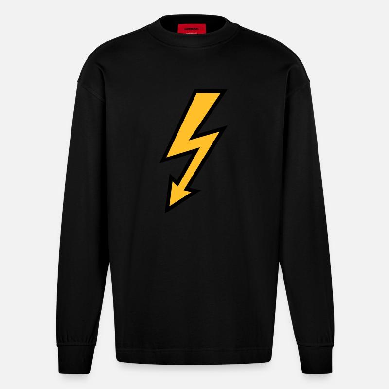 Flash - Manches longues bio épais oversize fabriqué en UE - SOLID BLACK