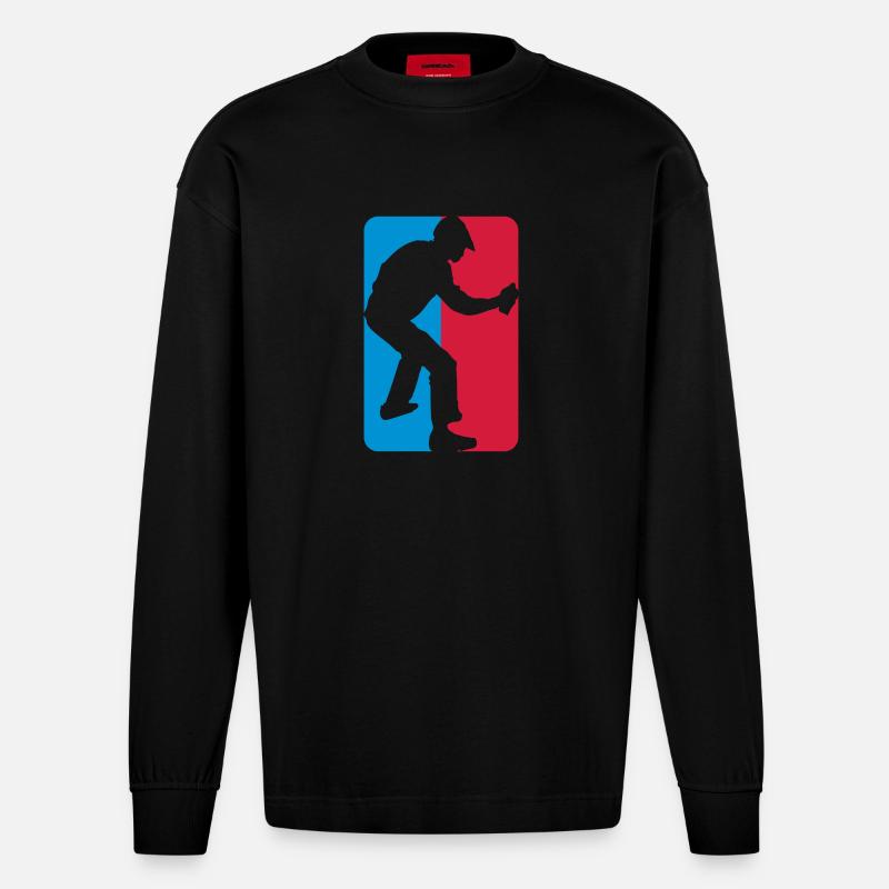 Premier Ligue Graffiti 2020 - Manches longues bio épais oversize fabriqué en UE - SOLID BLACK