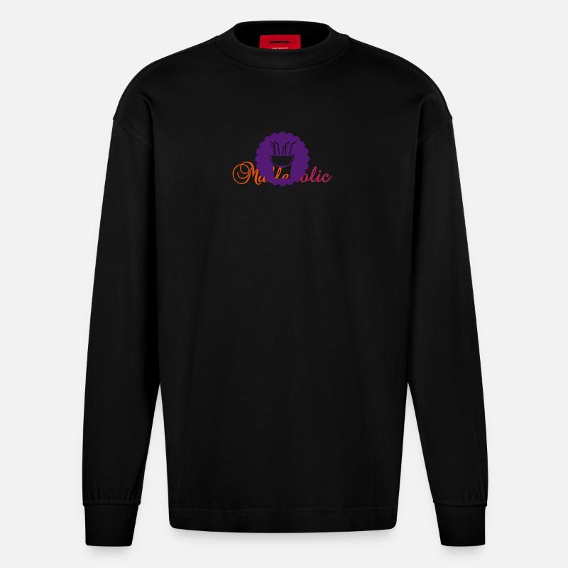 Sangria-Eimer / sangria bucket (1c) - Heavyweight Oversized Organic Langarmshirt Made in EU - SOLID BLACK