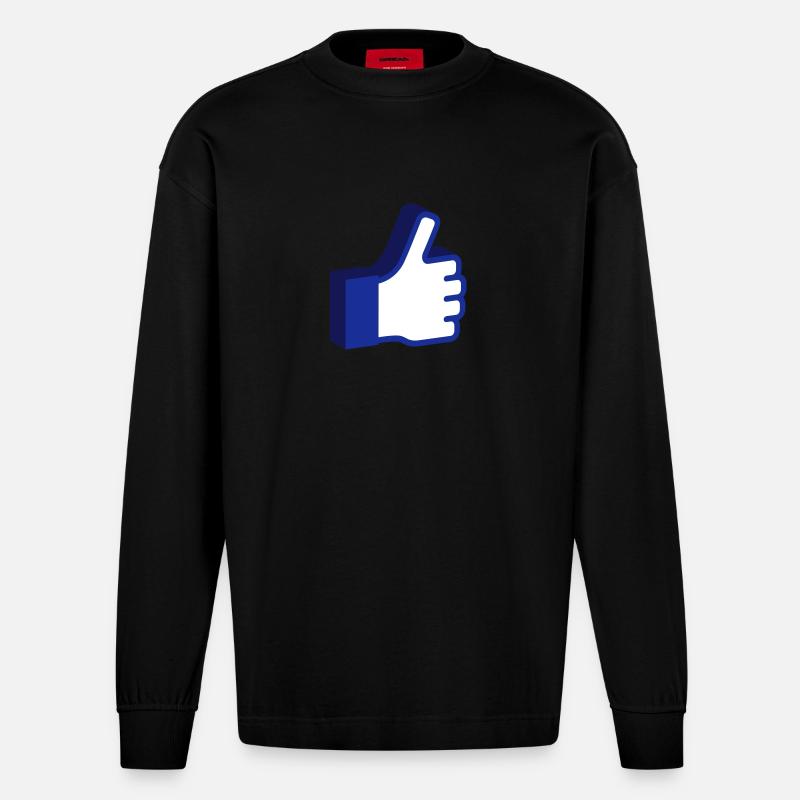 Like 3D - Heavyweight Oversized Organic Langarmshirt Made in EU - SOLID BLACK
