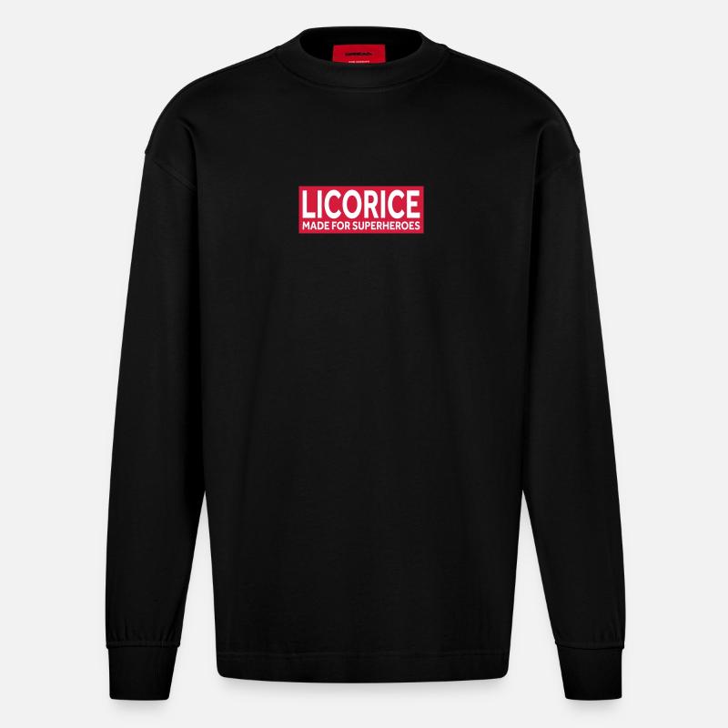 RÉGLISSE - FAITE POUR LES SUPER-HÉROS - Manches longues bio épais oversize fabriqué en UE - SOLID BLACK