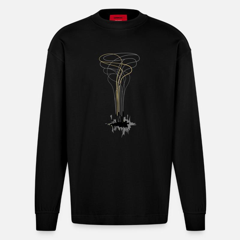 métropole - Manches longues bio épais oversize fabriqué en UE - SOLID BLACK