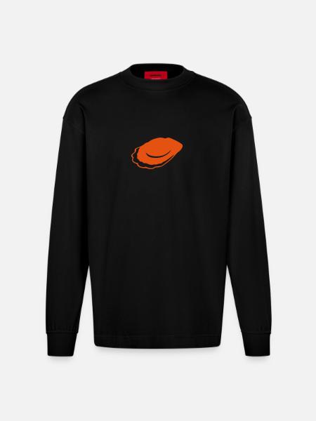 madeleine gateau 25 - Manches longues bio épais oversize fabriqué en UE - SOLID BLACK