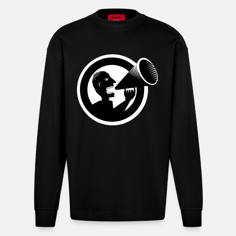 Der Schrei - Heavyweight Oversized Organic Langarmshirt Made in EU - SOLID BLACK