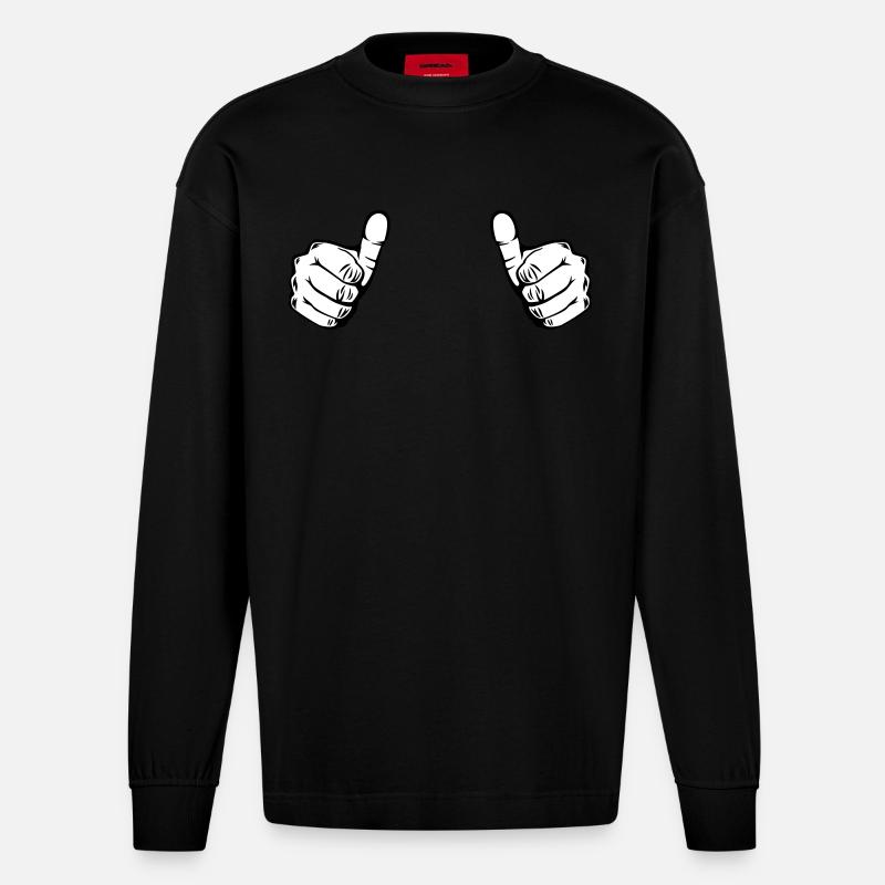 thumbs up - Heavyweight Oversized Organic Langarmshirt Made in EU - SOLID BLACK